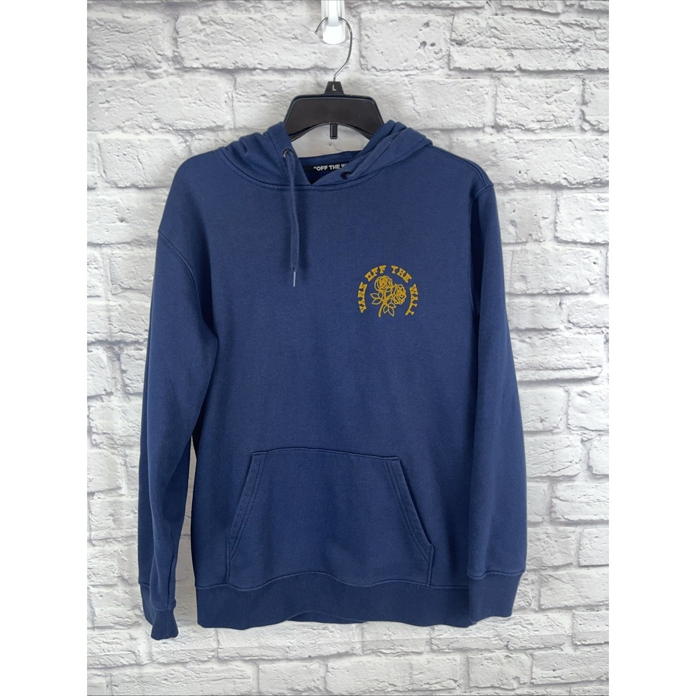 Vans Off The Wall Roses & Butterflys Navy Hoodie Skater Casual Size Small